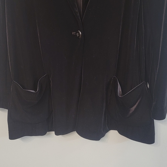 Joan Vass Black Velvet Career Blazer Size 3p 16 - Picture 8 of 9